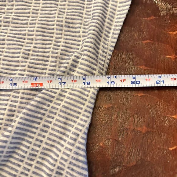 W5  Anthropologie Blue White  Striped Front Knotted Cap Sleeve  XL C13 - Picture 5 of 6